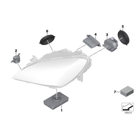 Cache de capuchon de phare à LED - Pièce d'origine BMW 63117319356