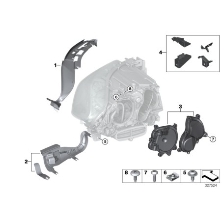 Ensemble de couvercle de capuchon de phare avant gauche à LED - Pièce d'origine BMW 63117349291