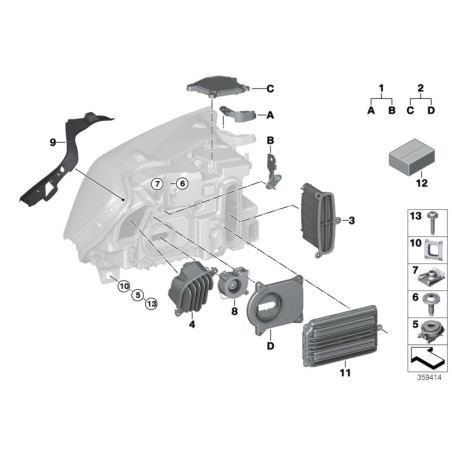 Module de lumière principale à LED - Pièce d'origine BMW 63117354974