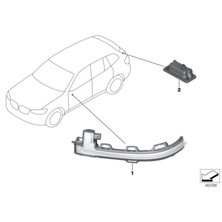 Éclairage de plaque d'immatriculation à LED - Pièce d'origine BMW 63267193294