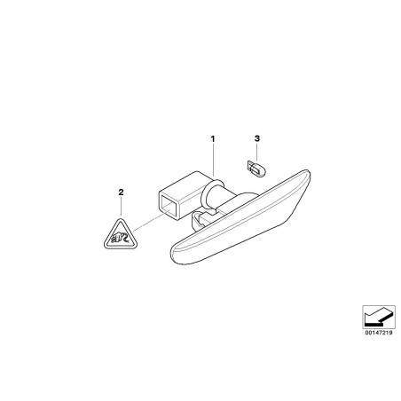 Répétiteur de clignotant avant gauche - Pièce d'origine BMW 63137253326