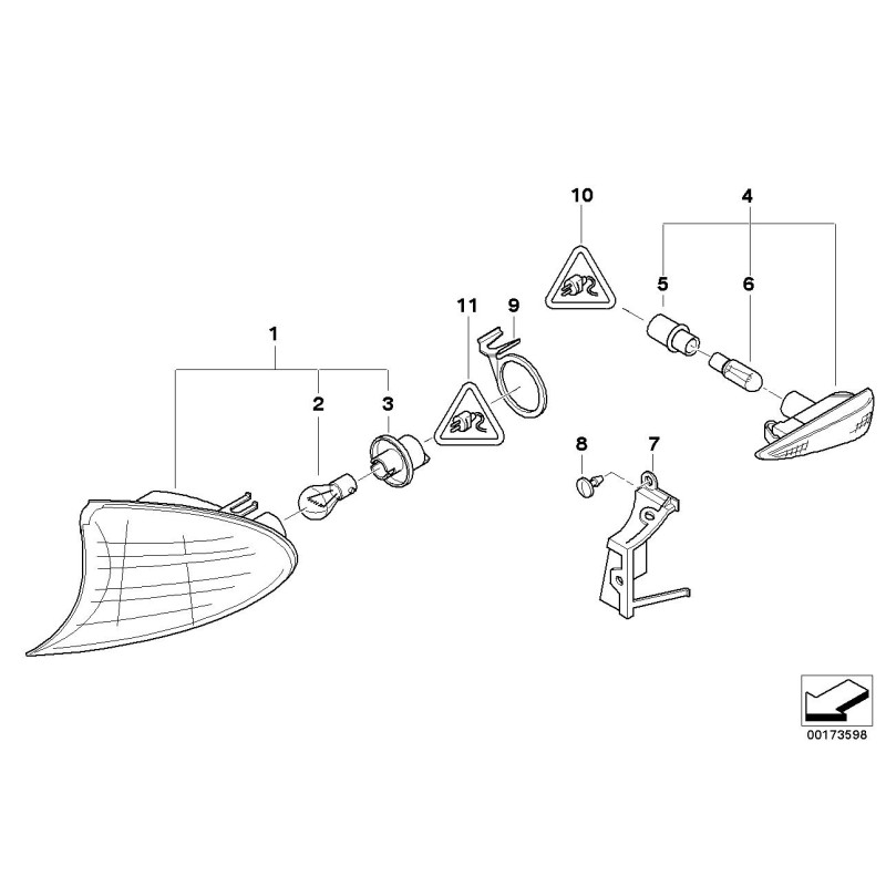 Feu clignotant gauche - Pièce d'origine BMW 63137165847