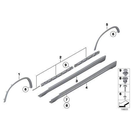 Cache de seuil de porte gauche - Pièce d'origine BMW 51772990169