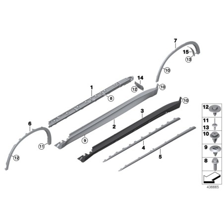 Cache de seuil de porte gauche - Pièce d'origine BMW 51777294375