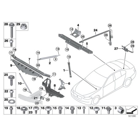 Support de phare gauche - Pièce d'origine BMW 51647211519