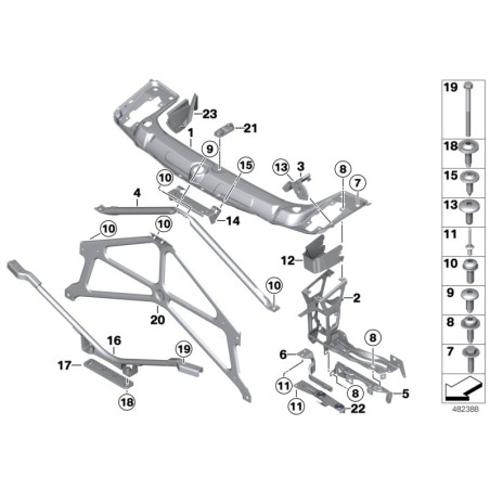 Support supérieur de phare gauche - Pièce d'origine BMW 51647285597