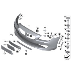 Cache de couvercle de lave-phare avant gauche - Pièce d'origine BMW 51117282911