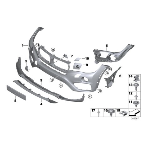 Cache de couvercle de lave-phare gauche - Pièce d'origine BMW 51117422903