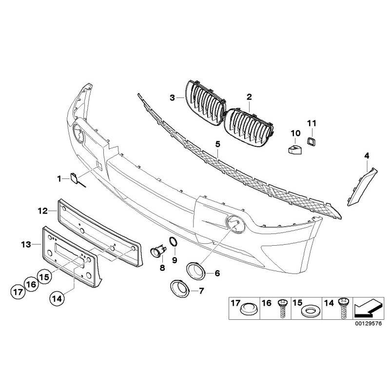 Cache de buse de lave-glace de phare gauche - Pièce d'origine BMW 61673413207