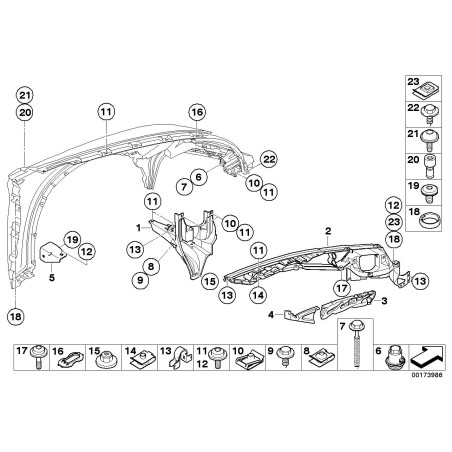 Support de l'aile du phare gauche - Pièce d'origine BMW 51657157989