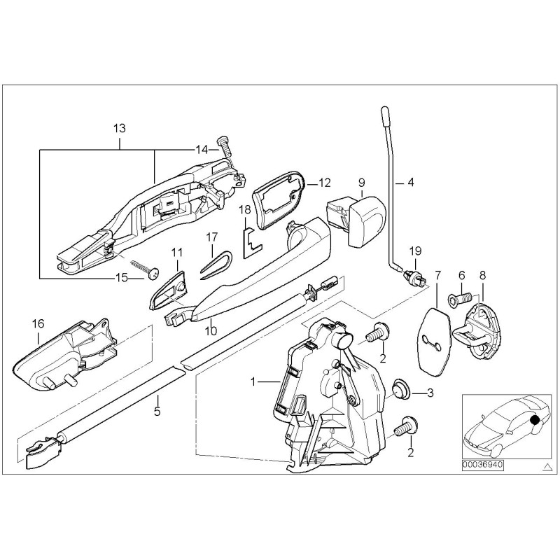 Cache de trou de clé gauche - Pièce d'origine BMW 51218241401