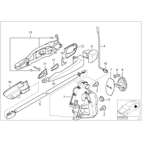 Cache de trou de clé gauche - Pièce d'origine BMW 51218241401