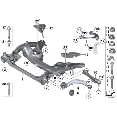 Bras de tension inférieur gauche - Pièce d'origine BMW 31126775971