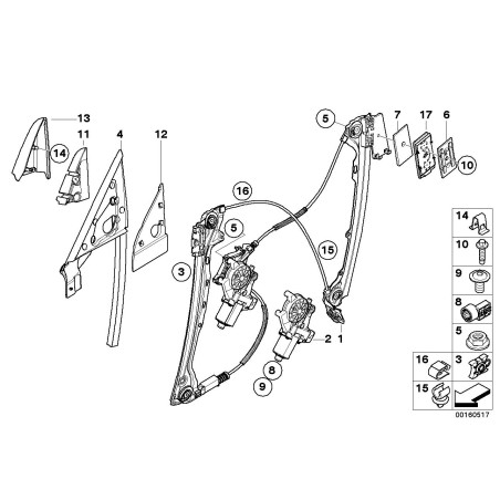 Triangle de rétroviseur gauche s'adapte avec haut-parleur - Pièce d'origine BMW 51337119173