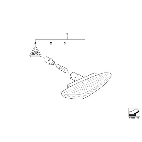 Clignotant gauche N/S - Pièce d'origine BMW 63137165741