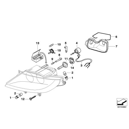 Cache anti-poussière du phare avant gauche - Pièce d'origine BMW 63126928413