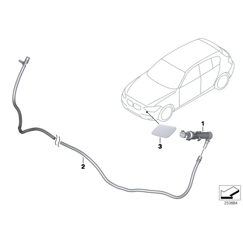Cache de couvercle de buse de lave-phare avant gauche - Pièce d'origine BMW 51118053829 Cache de couvercle de buse de lave-phare avant gauche - Pièce d'origine BMW 51118053829