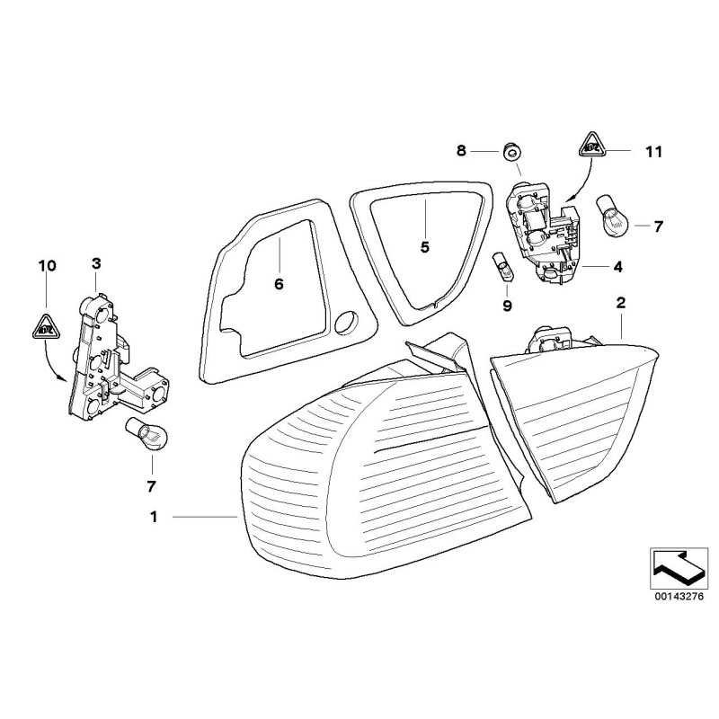 Prise d'ampoule de feu arrière extérieur gauche - Pièce d'origine BMW 63216937473