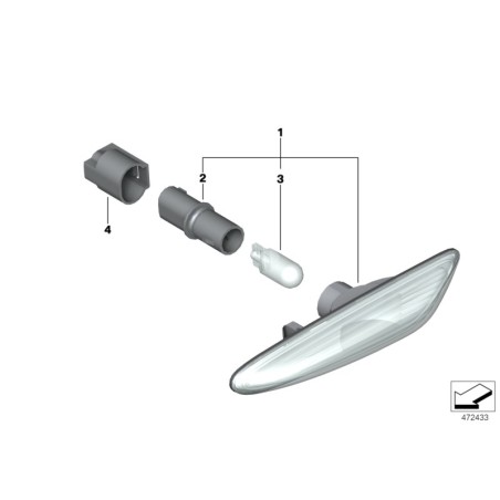 Clignotant gauche blanc - Pièce d'origine BMW 63133418447