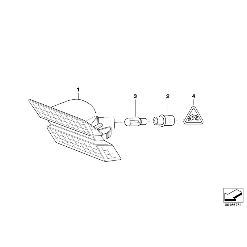Indicateur de clignotant gauche blanc - Pièce d'origine BMW 63137165809