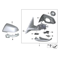 Cache de rétroviseur gauche - Pièce d'origine BMW 51169879147