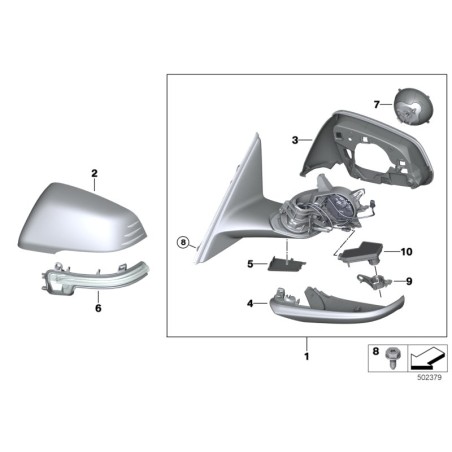 Cache de rétroviseur gauche - Pièce d'origine BMW 51169879147