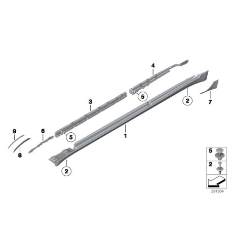 Feuille de protection gauche - Pièce d'origine BMW 51777233009