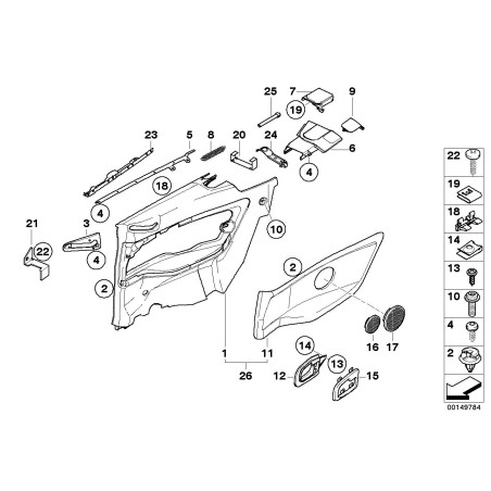 Cache de sortie de ceinture de sécurité gauche noir - Pièce d'origine BMW 51438176283