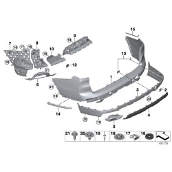 Moulure arrière côté gauche - Pièce d'origine BMW 51127441045