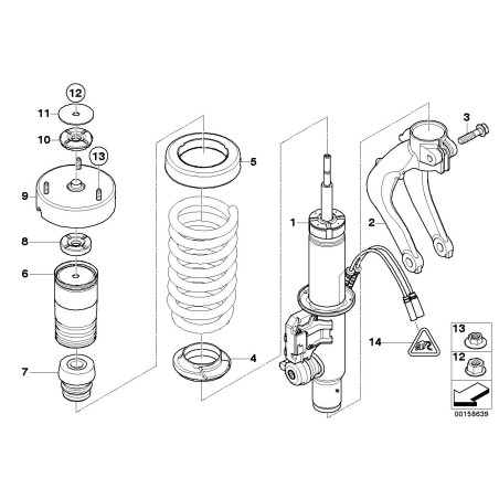 Assemblage de jambe de force gauche - Pièce d'origine BMW 37116794535