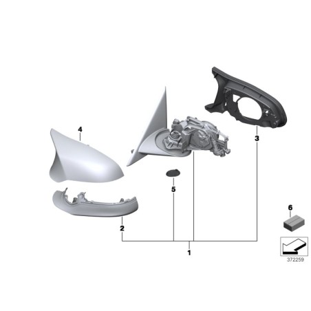 Boîtier inférieur du rétroviseur gauche - Pièce d'origine BMW 63137848775