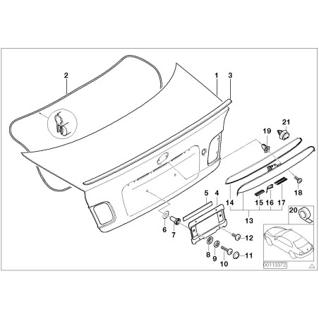 Éclairage de plaque d'immatriculation 1pc - Pièce d'origine BMW 51137113590