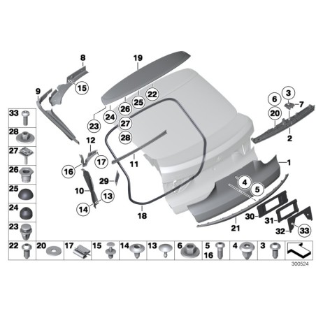 Support de plaque d'immatriculation - Pièce d'origine BMW 51188253016