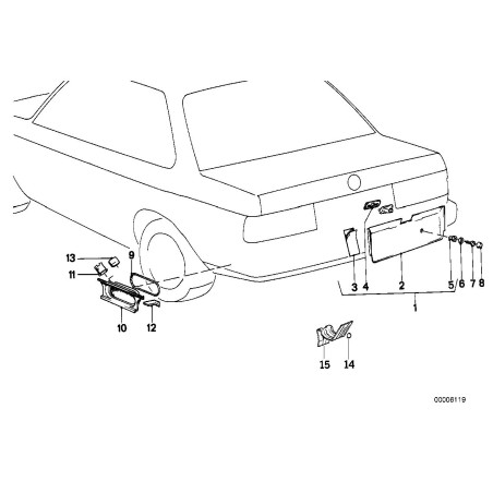 Écrou de plaque d'immatriculation - Pièce d'origine BMW 51181916071