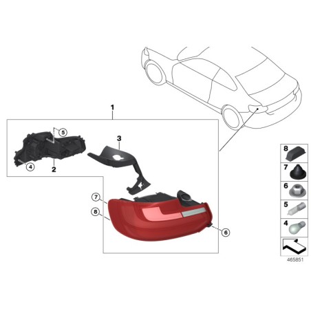 Support d'ampoule de phare gauche N/S - Pièce d'origine BMW 63217370291