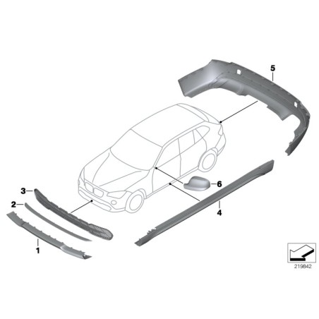 Pièce d'origine - Garniture de calandre centrale du pare-chocs avant de design extérieur de ligne BMW 51112990641.