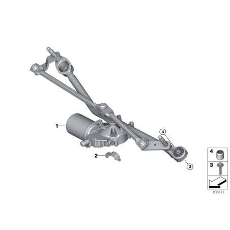 Bielle pour système d'essuie-glace avec moteur - Pièce d'origine BMW 61617192969