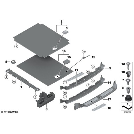 Protection de seuil de chargement - Pièce d'origine BMW 51477222216