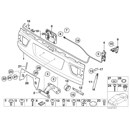 Assemblage de verrouillage arrière - Pièce d'origine BMW 51248408497