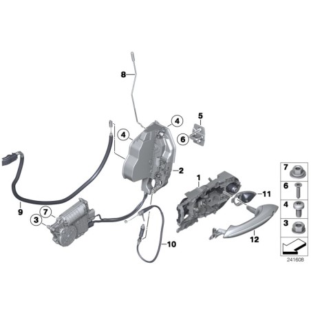 Serrure complète gauche - Pièce d'origine BMW 51217226197