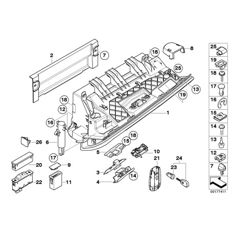 Verrou d'insertion - Pièce d'origine BMW 64111376327