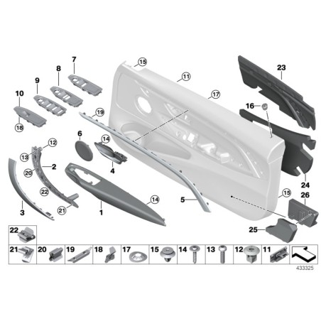 Cache de garniture de bouton de verrouillage - Pièce d'origine BMW 51417316859