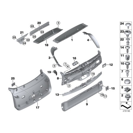 Panneau de verrouillage - Pièce d'origine BMW 51497294791