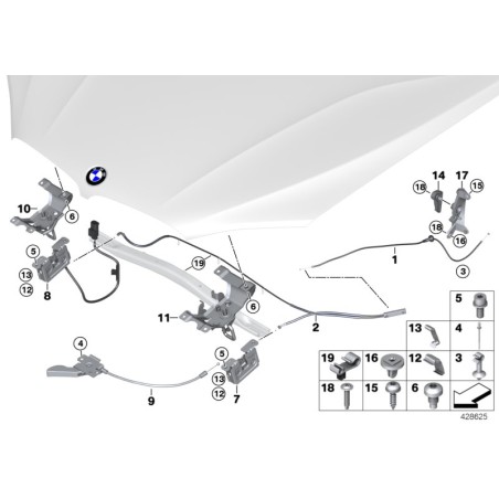 Verrouillage de la section supérieure gauche - Pièce d'origine BMW 51232571186