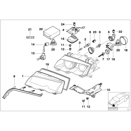 Cache de phare bas - Pièce d'origine BMW 63126946039