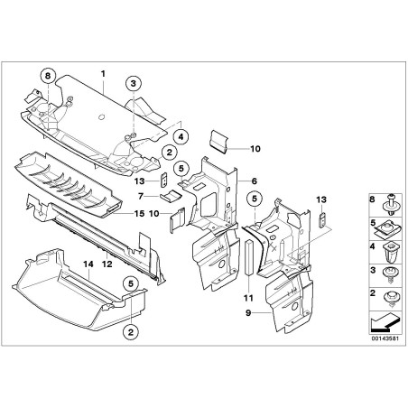 Conduit d'air inférieur - Pièce d'origine BMW 51711977517