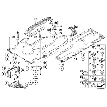 Protection inférieure du ventre (couvercle) - Pièce d'origine BMW 51757203956