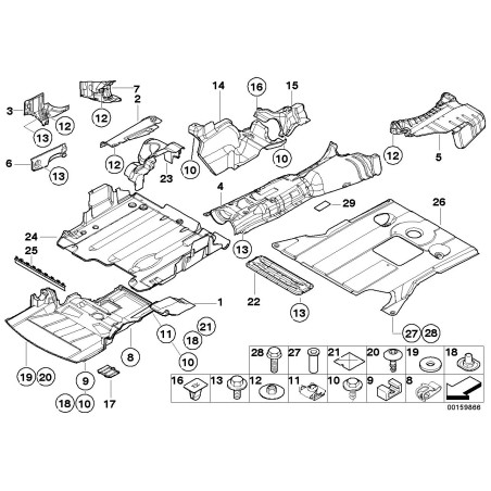 Protection inférieure du ventre - Pièce d'origine BMW 51717895091