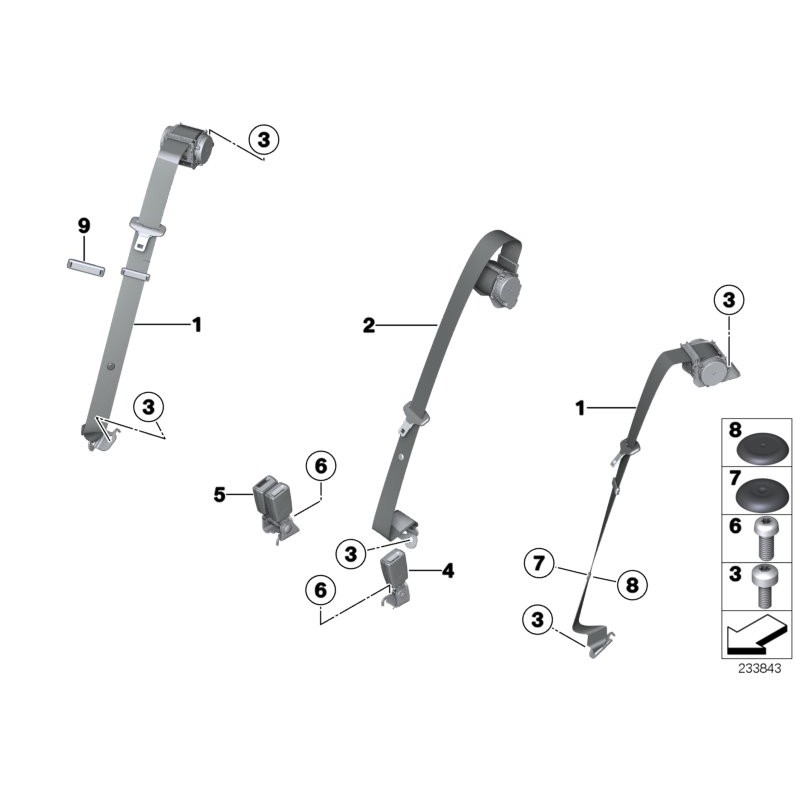 Ceinture inférieure arrière centrale - Pièce d'origine BMW 72117341687