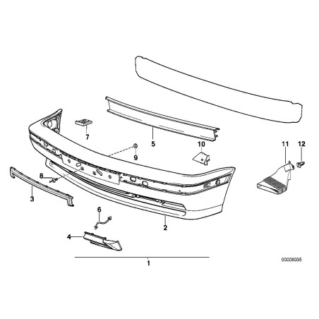 Garniture inférieure du pare-chocs - Conduite à gauche - Pièce d'origine BMW 51112232631